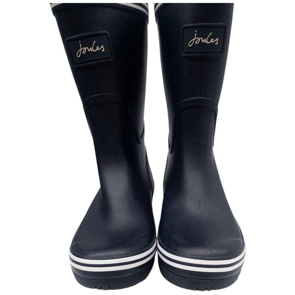 Joules Womens Rain Boot Welly Size 7 Navy Blue White Waterproof NWT - Picture 2 of 7